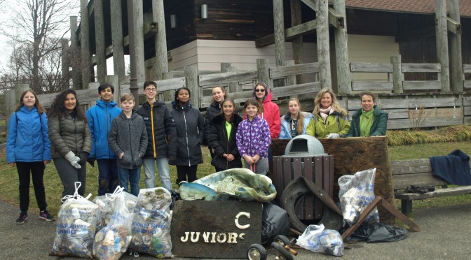 New Rochelle Middle School Students Pitching In At Five Island Park