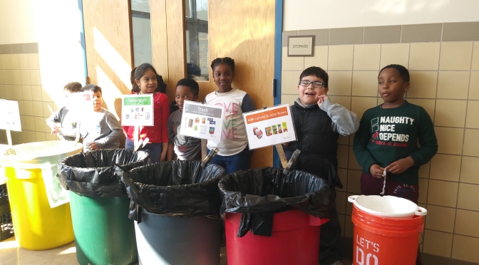White Plains Post Rd Students working hard to support recycling